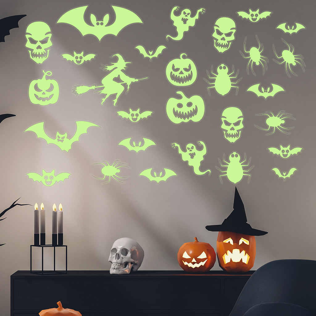 Halloween Green Fluorescent Wall Sticker (4sheets