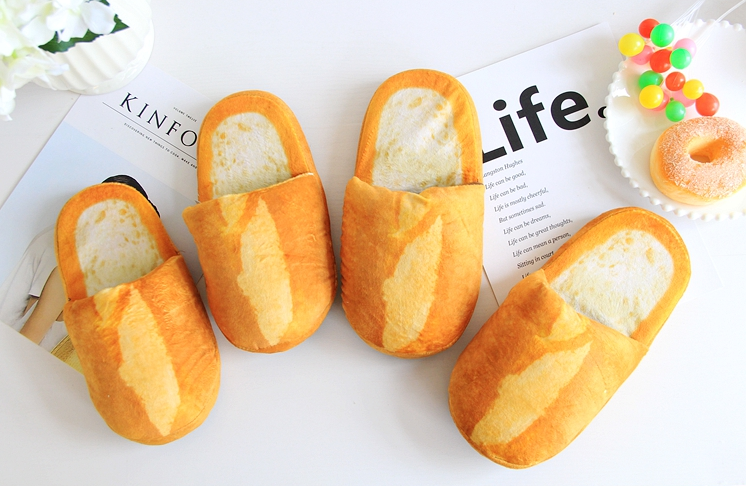 Title 4, Simulated Bread Home Slippers Indoor Lovers Flo...