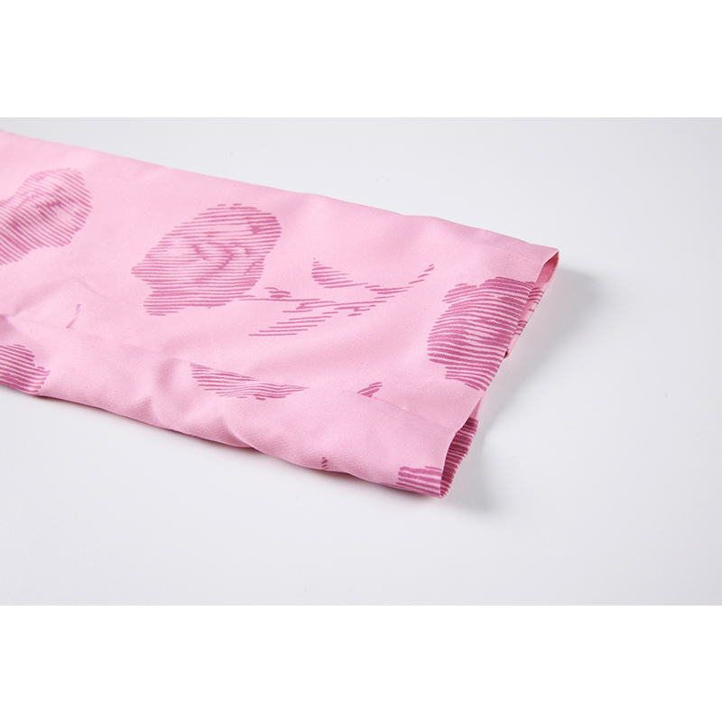 Women's Slim Print Suit Top Belt Waist Chain