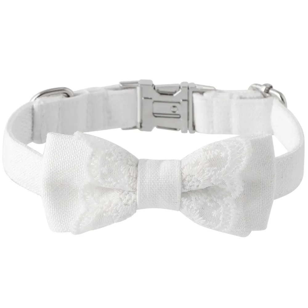 New Pet Bow Knot Collar Party Bow Tie - White