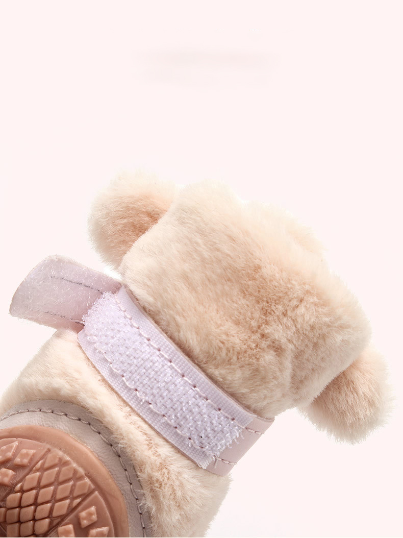 Title 1, Winter Dog Shoes Plush Dog Booties Cute Ear Dec...