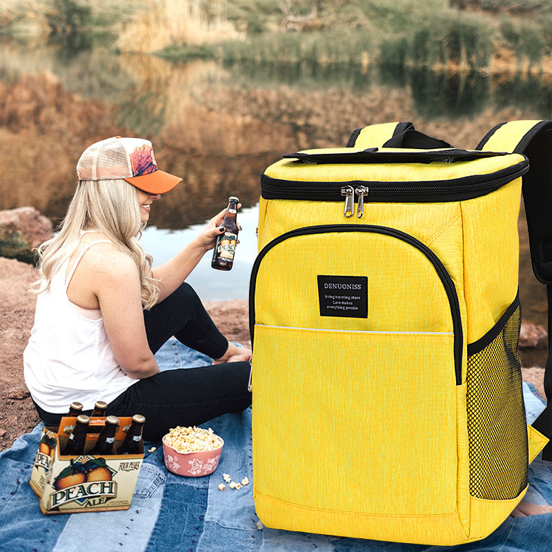Outdoor backpack large capacity picnic bag (yellow)