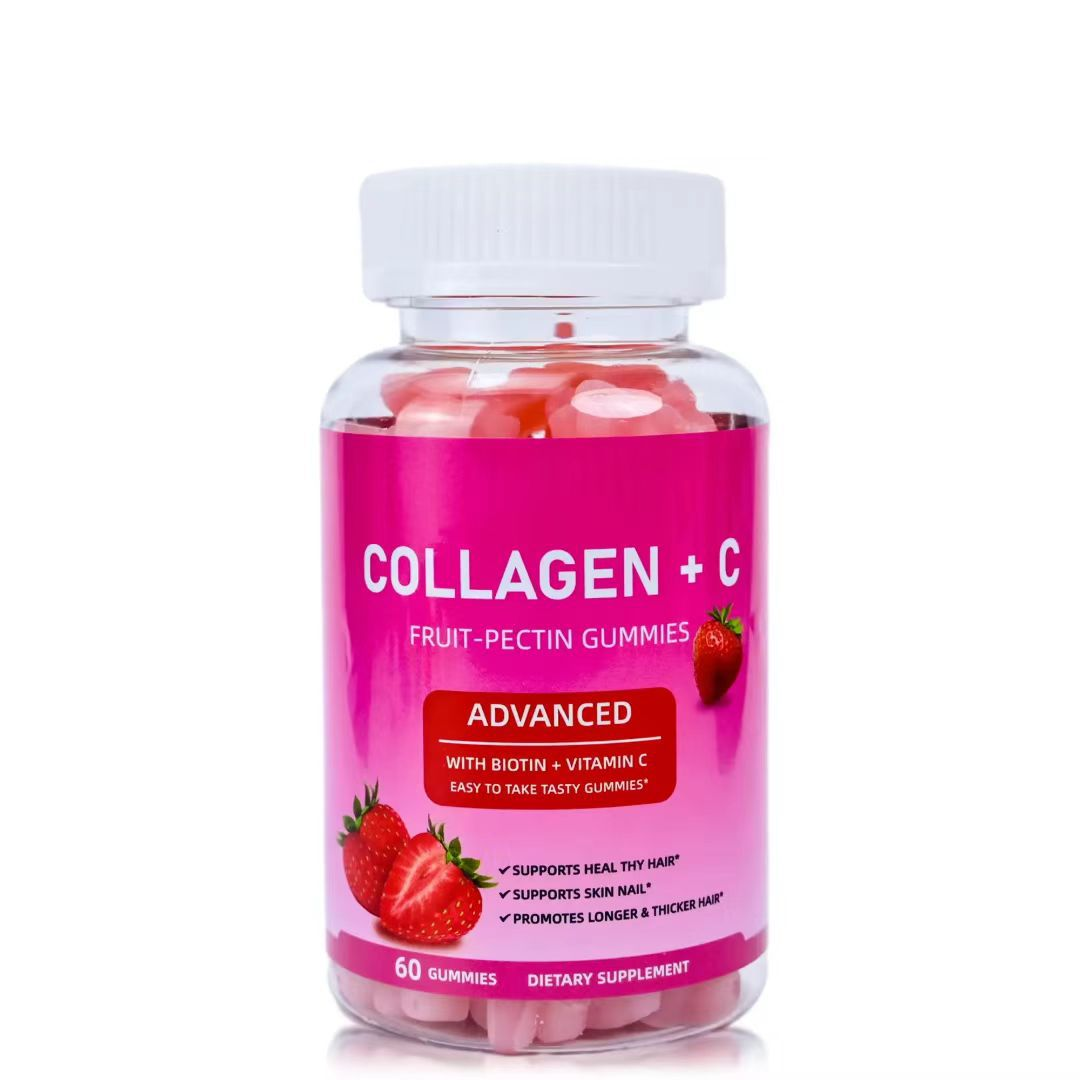 COLAGENUL, biotina și vitamina C contribuie la sănătatea părului, a pielii și a unghiilor și promovează un păr mai lung și mai gros.