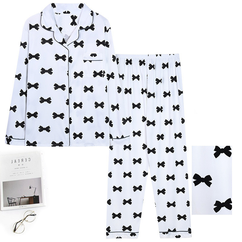 Title 8, Womens Pajamas Long Sleeve Cardigan Lapel Two P...