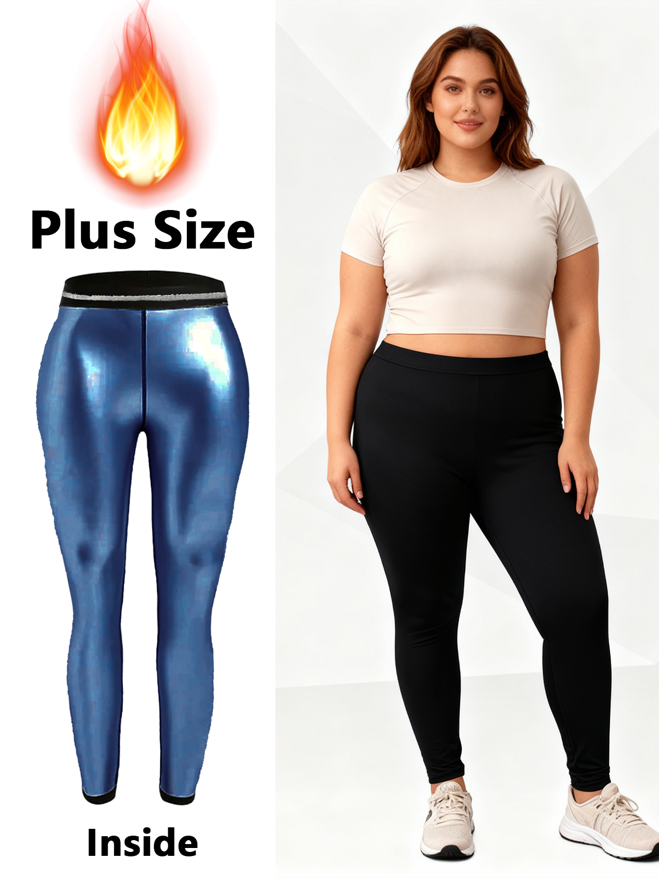 Plus Size Weight Loss Sauna Sweat Pants Slimming Compression Workout Thermo Waist Trainer For Women Leggings Body Shaper