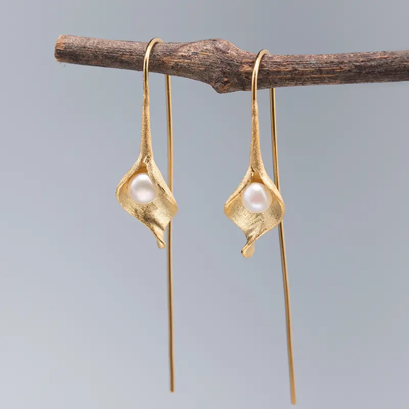 S925 Silver Pearl Ancient Style Lady Flower