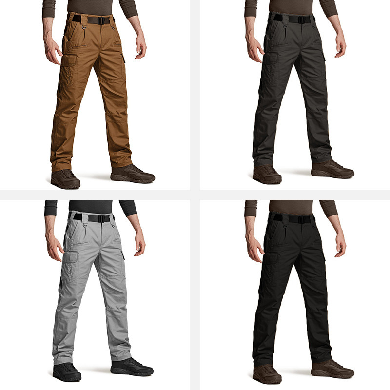 Men Multi-Pocket Outdoor Sports Work Pants Hiking Cycling Casual Trousers