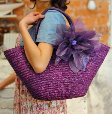 Fashionable Natural Wheat Straw Woven Shoulder Bag