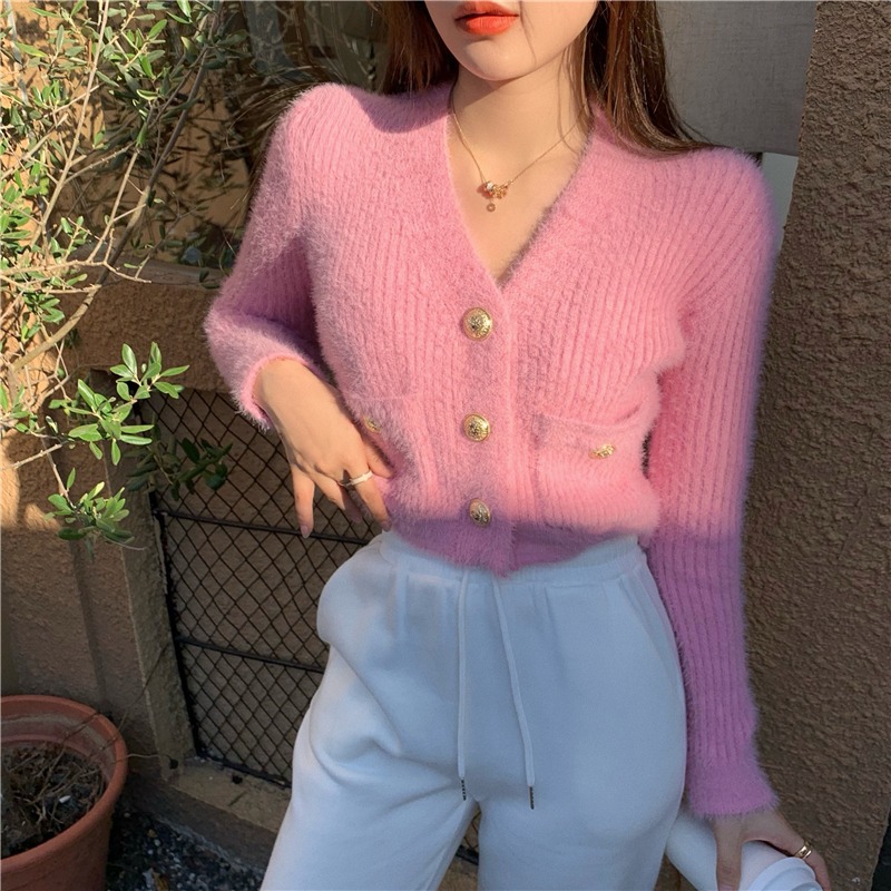 Korean Style Slim All Match Knitted Cardigan Top