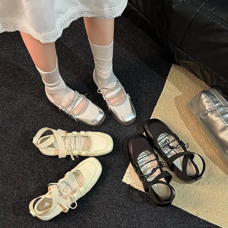 Ballet-style Leather Training Shoes