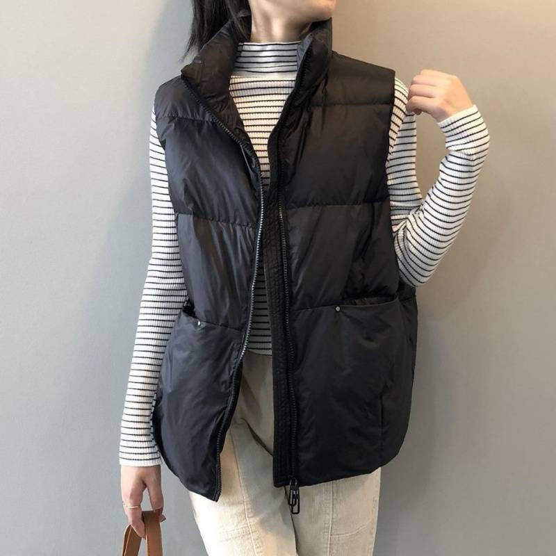 Women's Short White Duck Down Vest