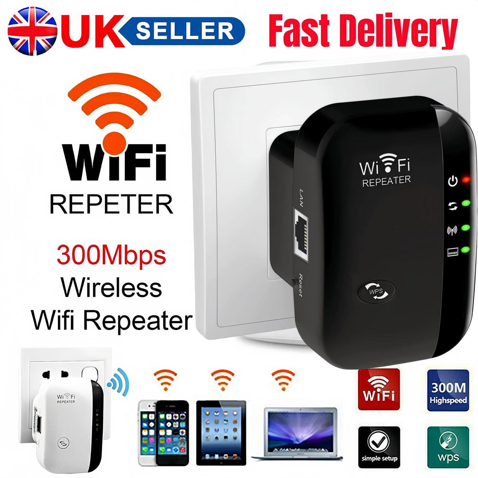 Wifi Repeater Wireless Signal Amplifier Extended Network Enhancer EU US Home Router 300m Through The Wall Bedroom Receive Moving