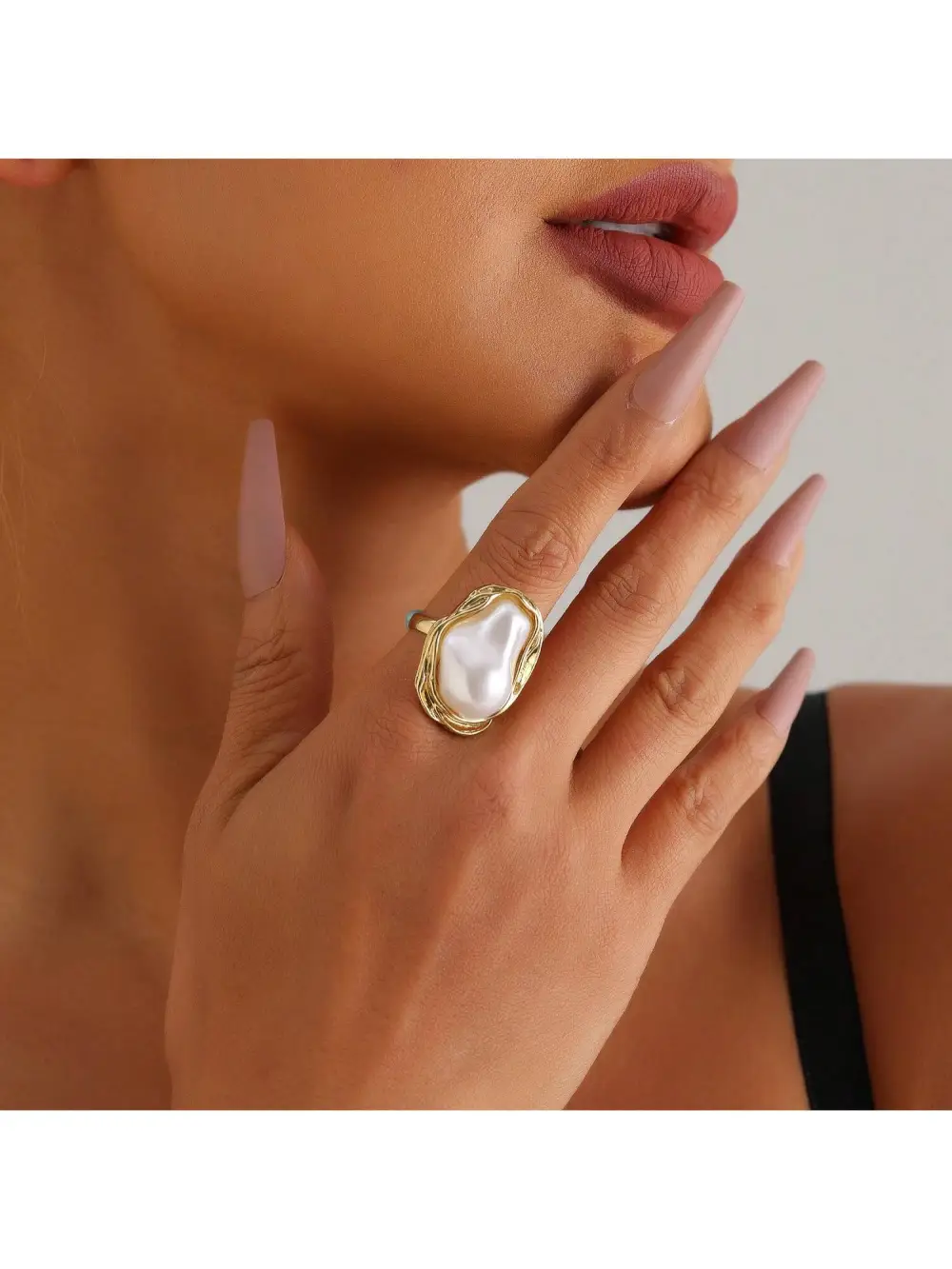 Vacation Style Starfish & Seashell Jewelry Set Irregular Pearl Ring Earrings Ins Style Accessories