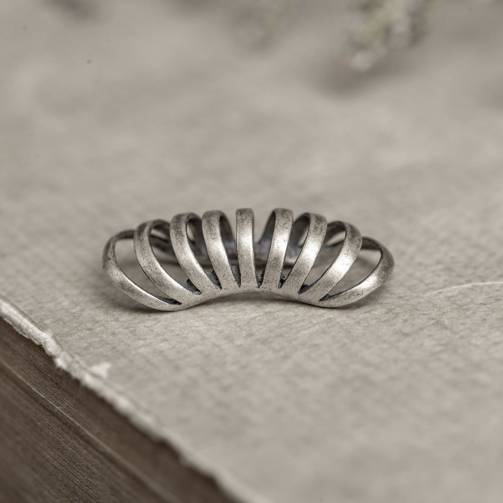 Dark Night 925 Sterling Silver Ring Earless Piercing Clip