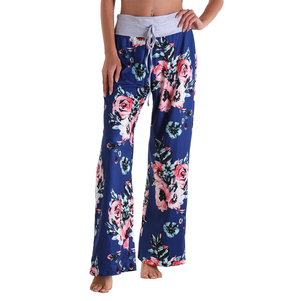 Women's Casual Trousers Loose Lace Camouflage Print - 10Style-S