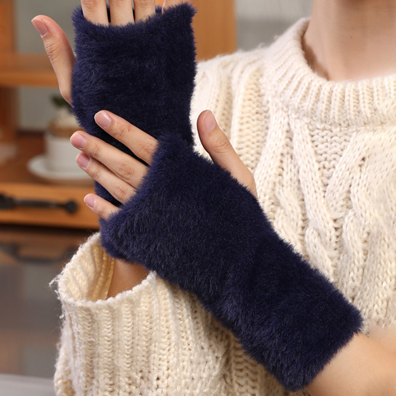 Title 2, Winter Warm Half Finger Knitted Gloves