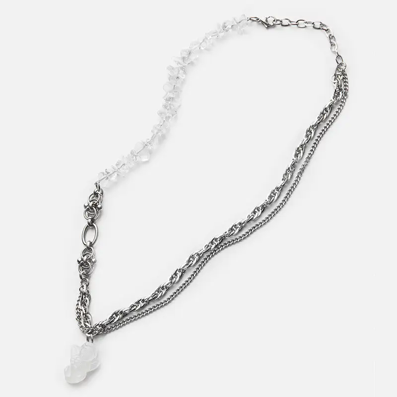 Design Cherub Pendant Irregular Natural Stone Necklace