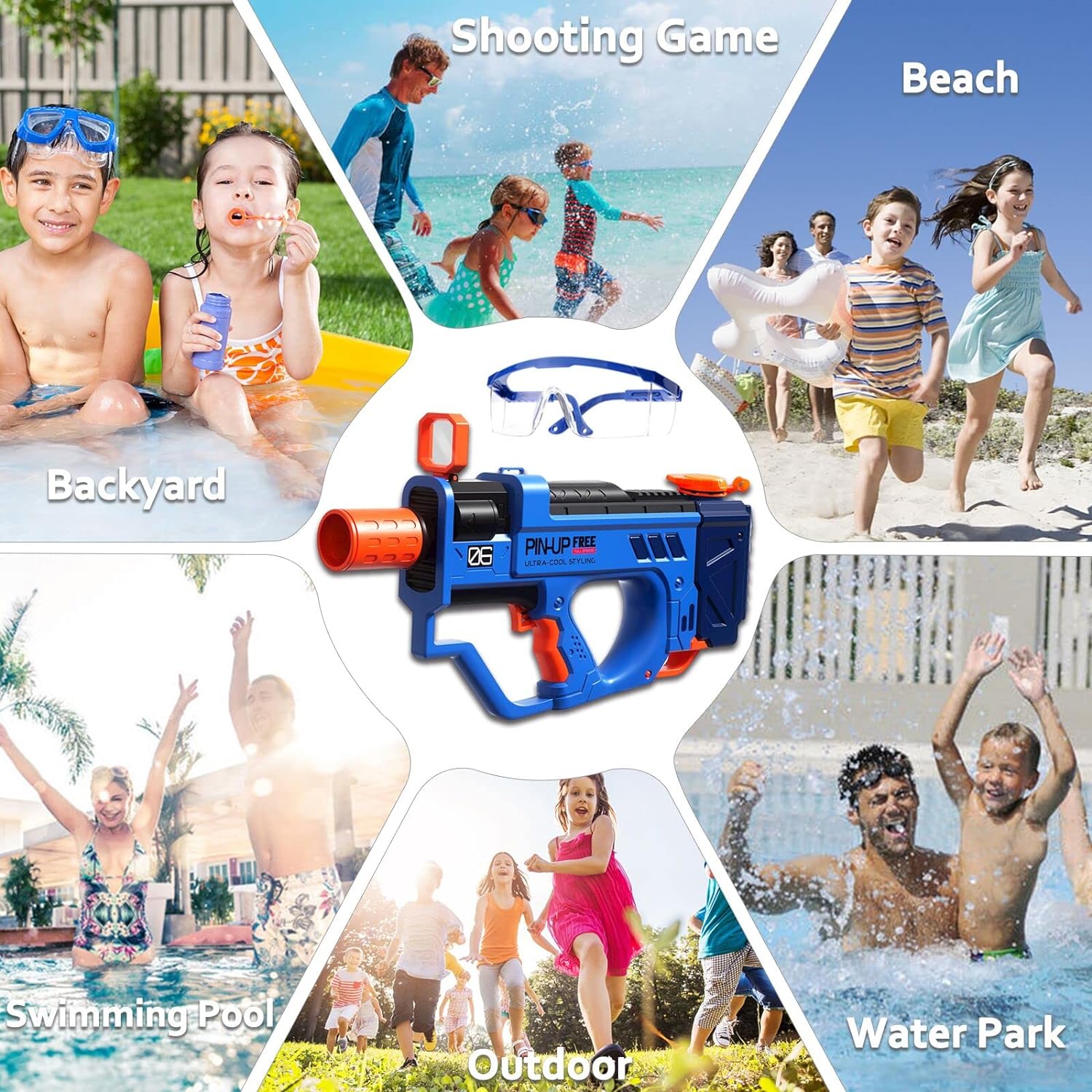 Electric Water Gun For Adults Kids, Motorized Squirt Guns with Rechargeable Battery, 800cc High Capacity, Long Distance Automatic Water Guns Up To 32 FT Range, Water Blaster Beach Pool Toys