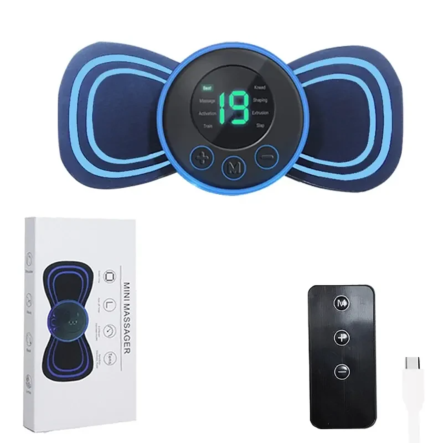 Electric EMS Mini Cervical Neck Massager Cordless Portable USB Rechargeable Remote Control Masssage For Neck, Back, Shoulders, Waist & Legs Pain Relief 2