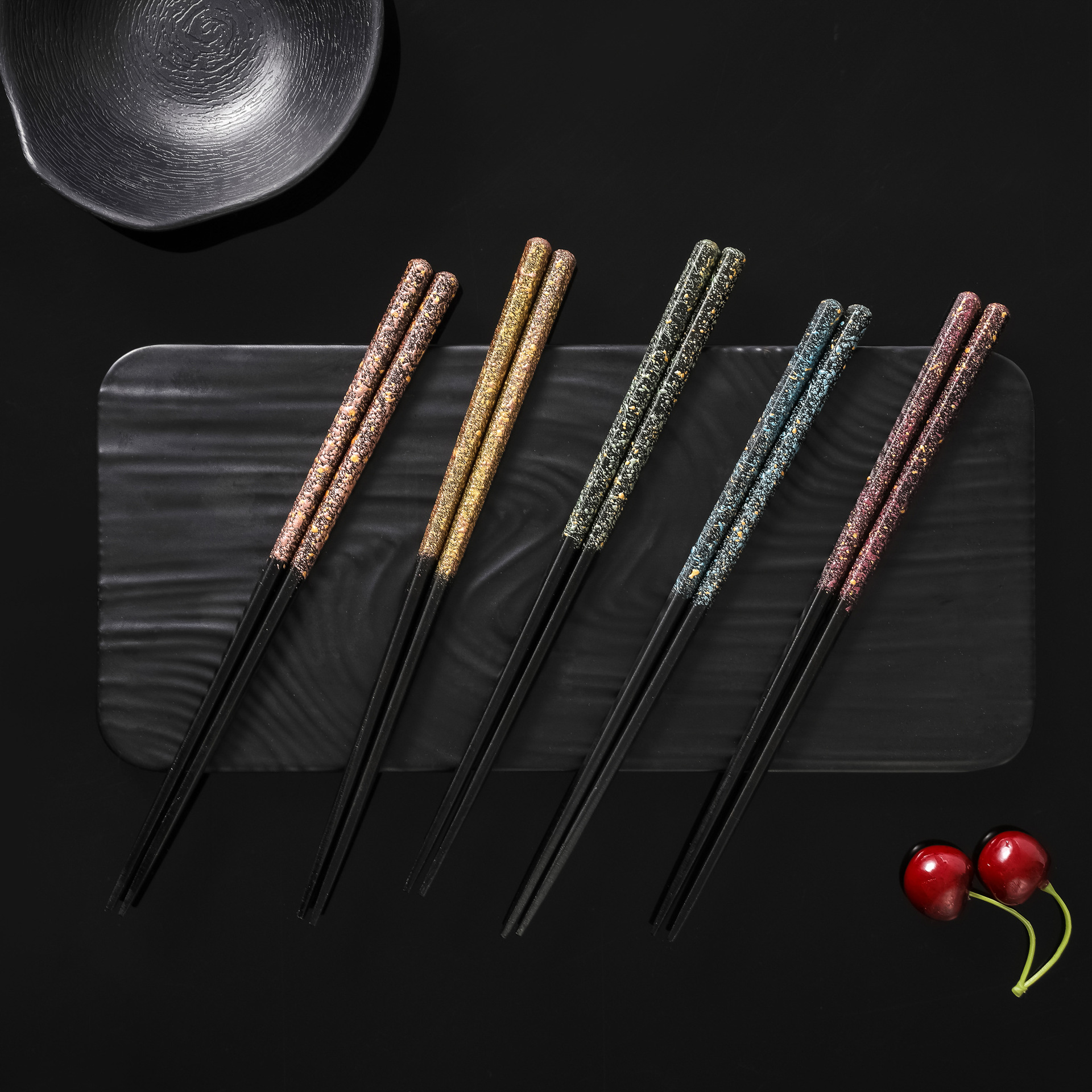 Title 2, Hexagonal Ink Splashing Chopsticks Tableware