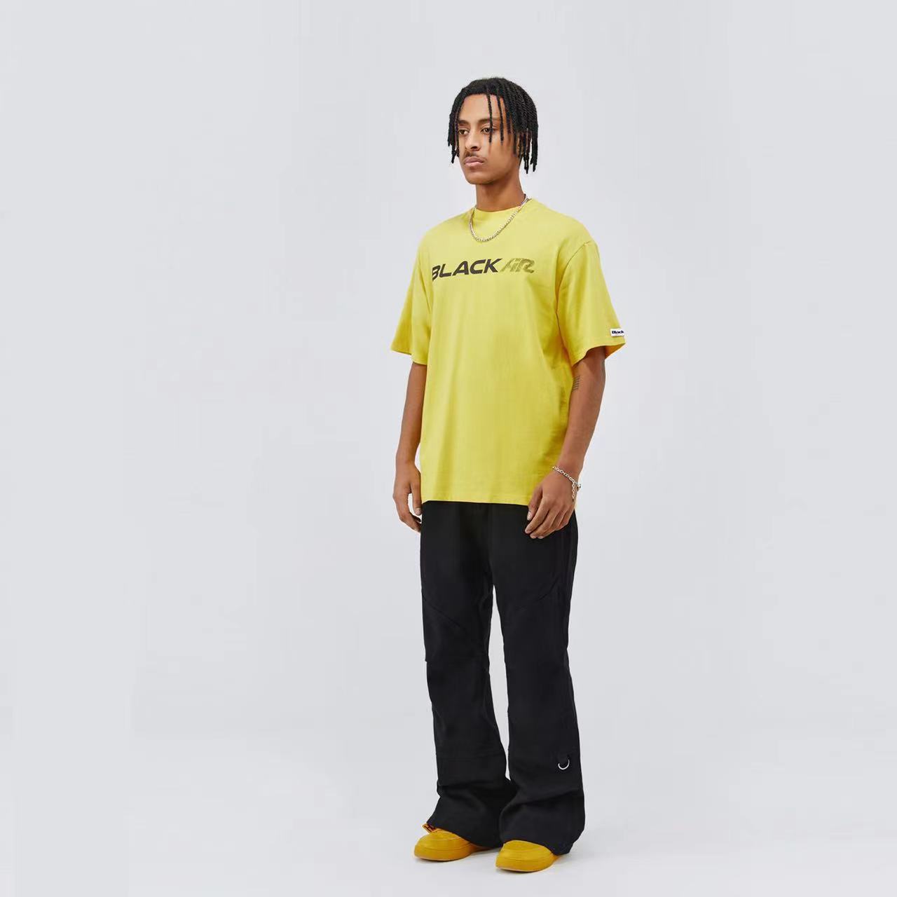 Title 6, Mens Lemon Yellow Summer Loose Short Sleeve T-...