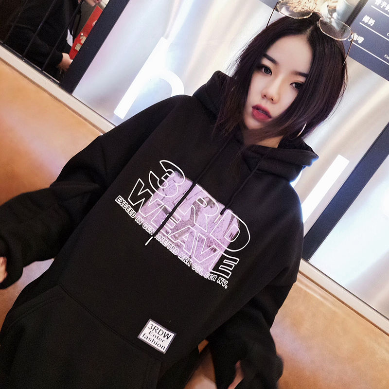 Title 1, Hooded Sweater Women Long-Sleeved Harajuku Styl...