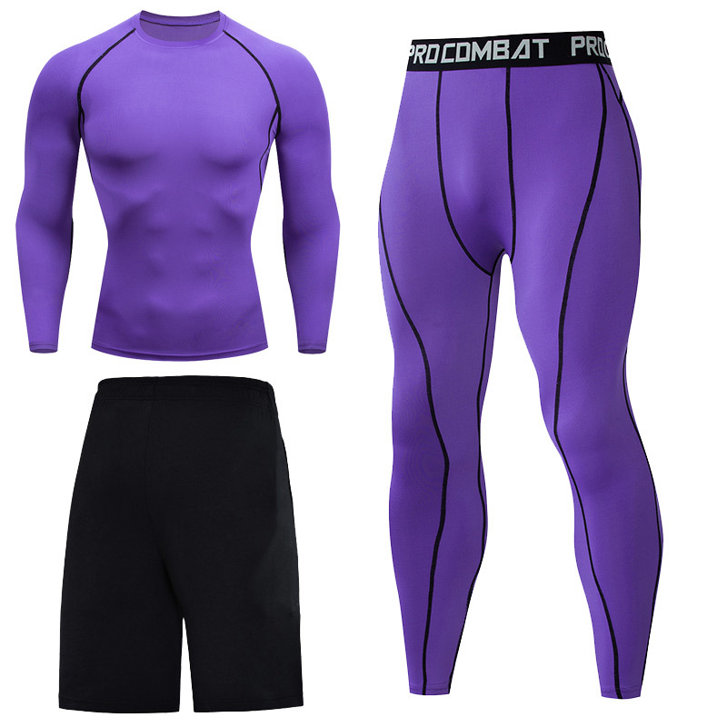 Title 4, Mens Long Sleeve Fitness Clothes Three Piece S...