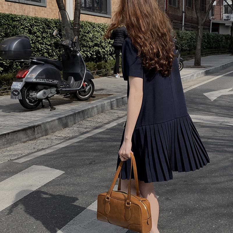 A-Line Polo Collar Short Dress