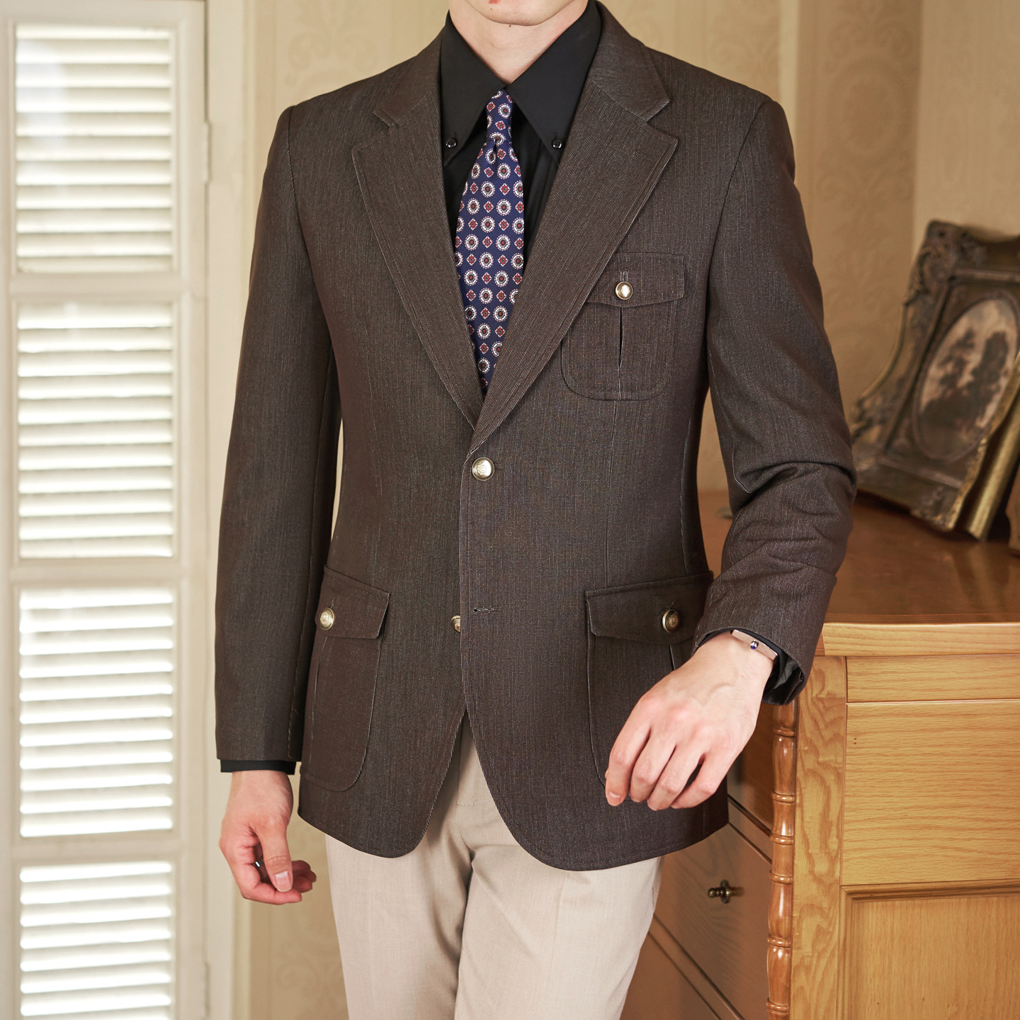 Casual Solid Color Long-sleeved Blazers