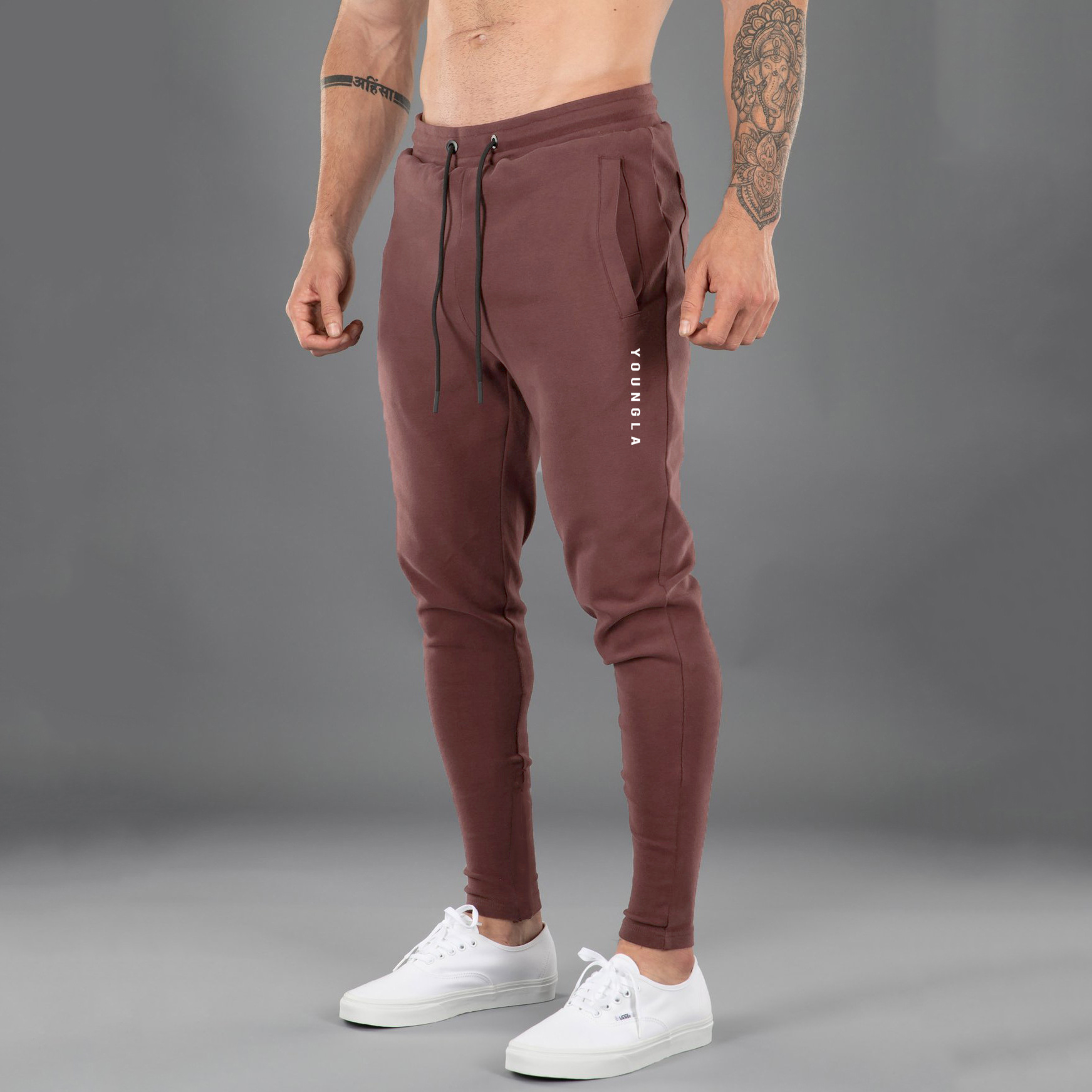 Title 7, Running workout cotton slim fit stretch trouser...