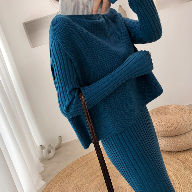 Title 7, Knitted Skirt Sweater Dress Two-piece Suit, war...