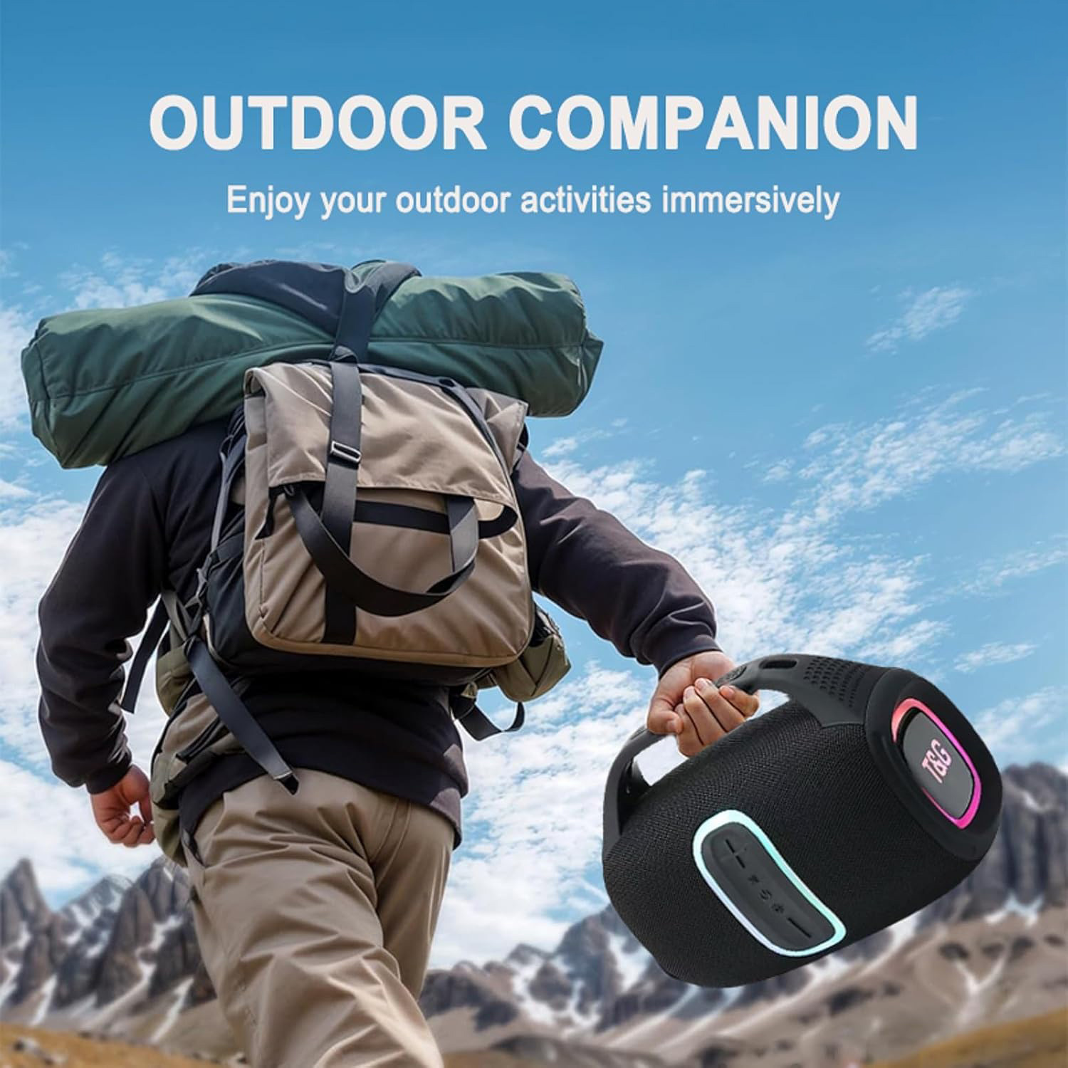 Portable Speakers With Dynamic Colourful LED Lights Bluetooth Speaker For Home