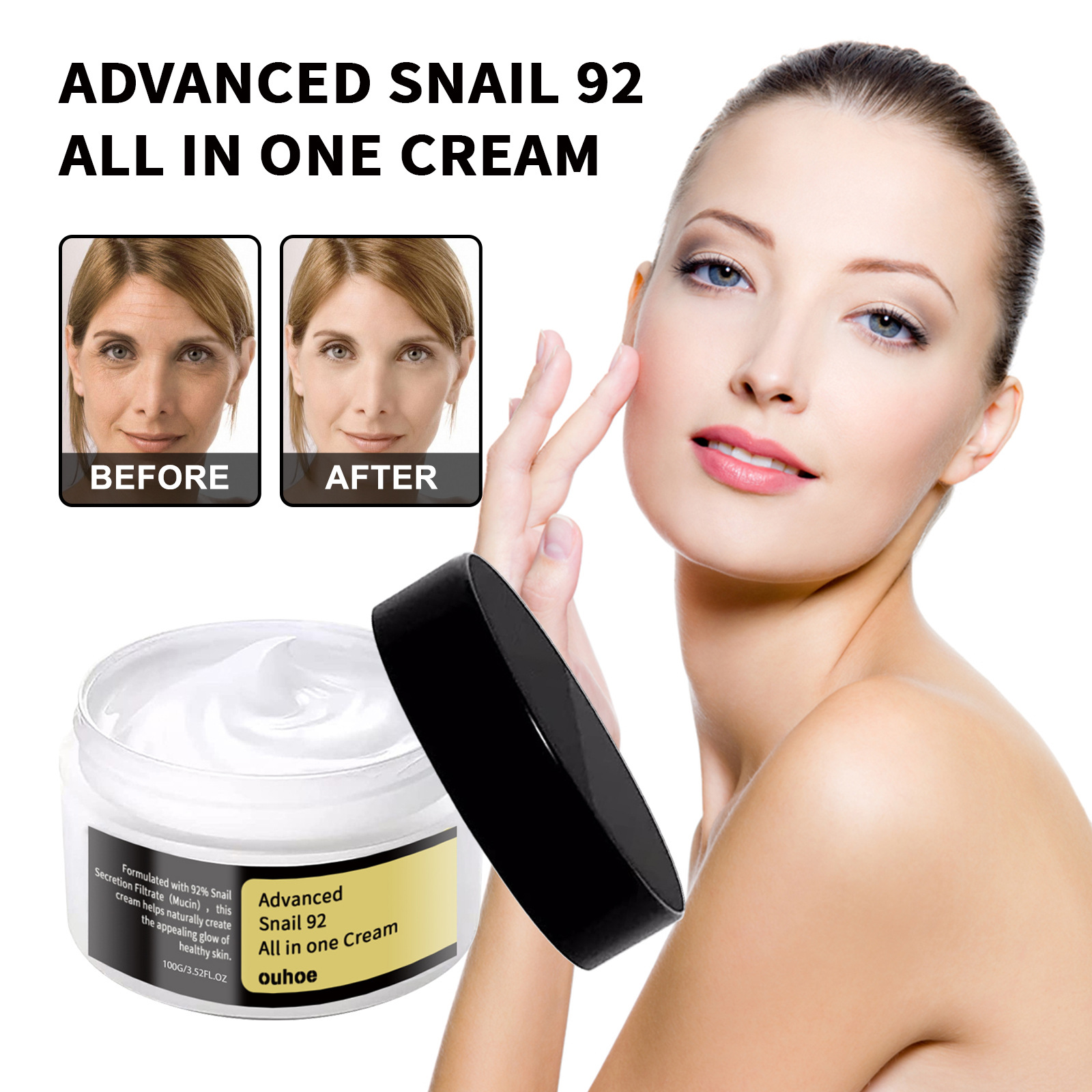 OUHOE Snail Cream Gentle, Nourishing, Hydrating And Firming Facial Skin Moisturizing Care Essence