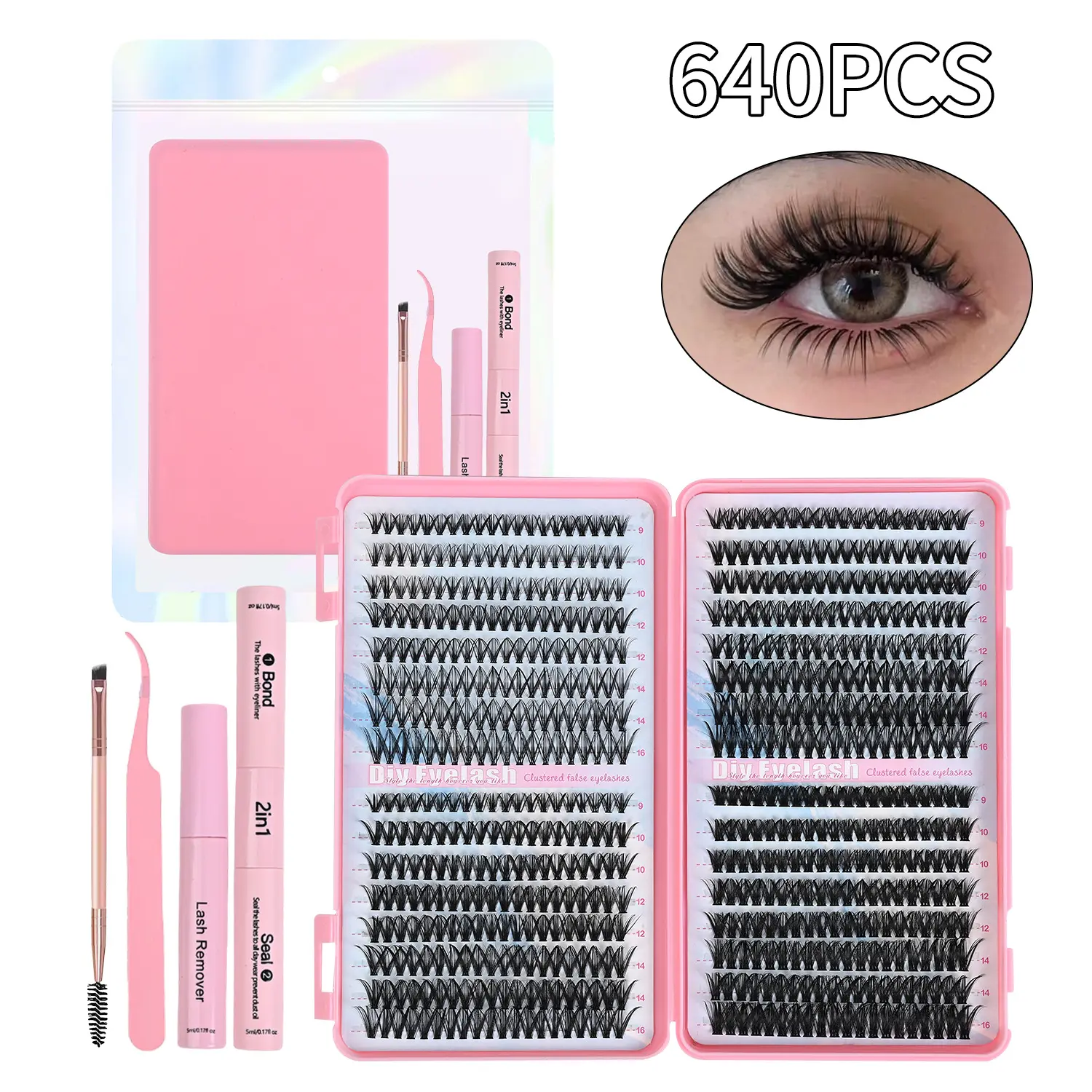 Lash Clusters, Eyelashes Cluster Extensions 9-16mm Fluffy