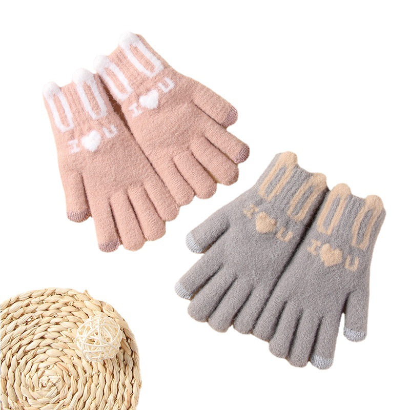 Cute Thickened Plush Cycling Gloves With Split Fingers - Image 13