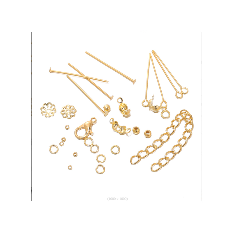 15 Grid Gold And Silver Set Lobster Buckle Nine Character Needle Single Circle Flower Tray Extended Chain DIY Homemade