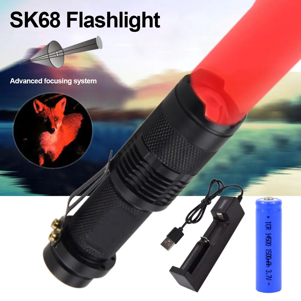 Mini Strong Light Flashlight Red White Green