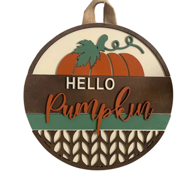 Cross border Hot Style Bow Tag Door Hanging Autumn Pumpkin New Listing Hello - Shop at LoveMi
