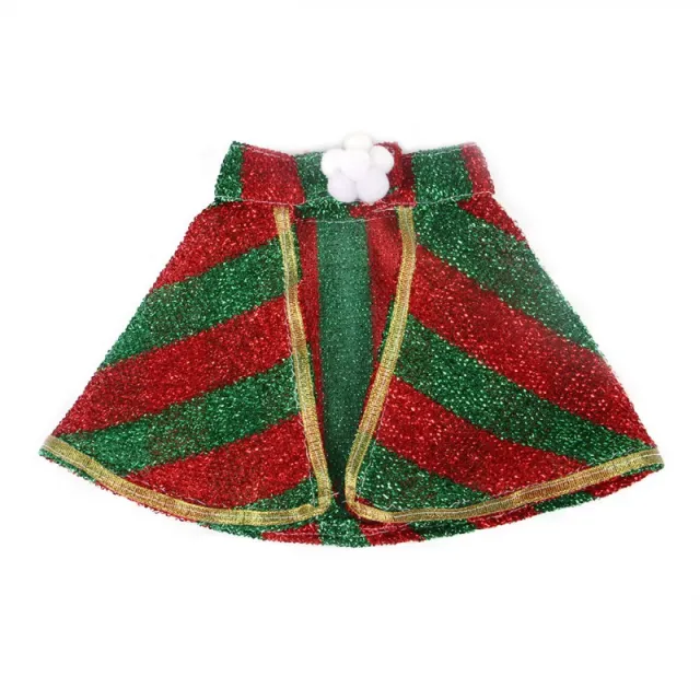 Cat Small White Floral Striped Top Dog Snowflake Festive Cloak Green Silver - Shop at LoveMi