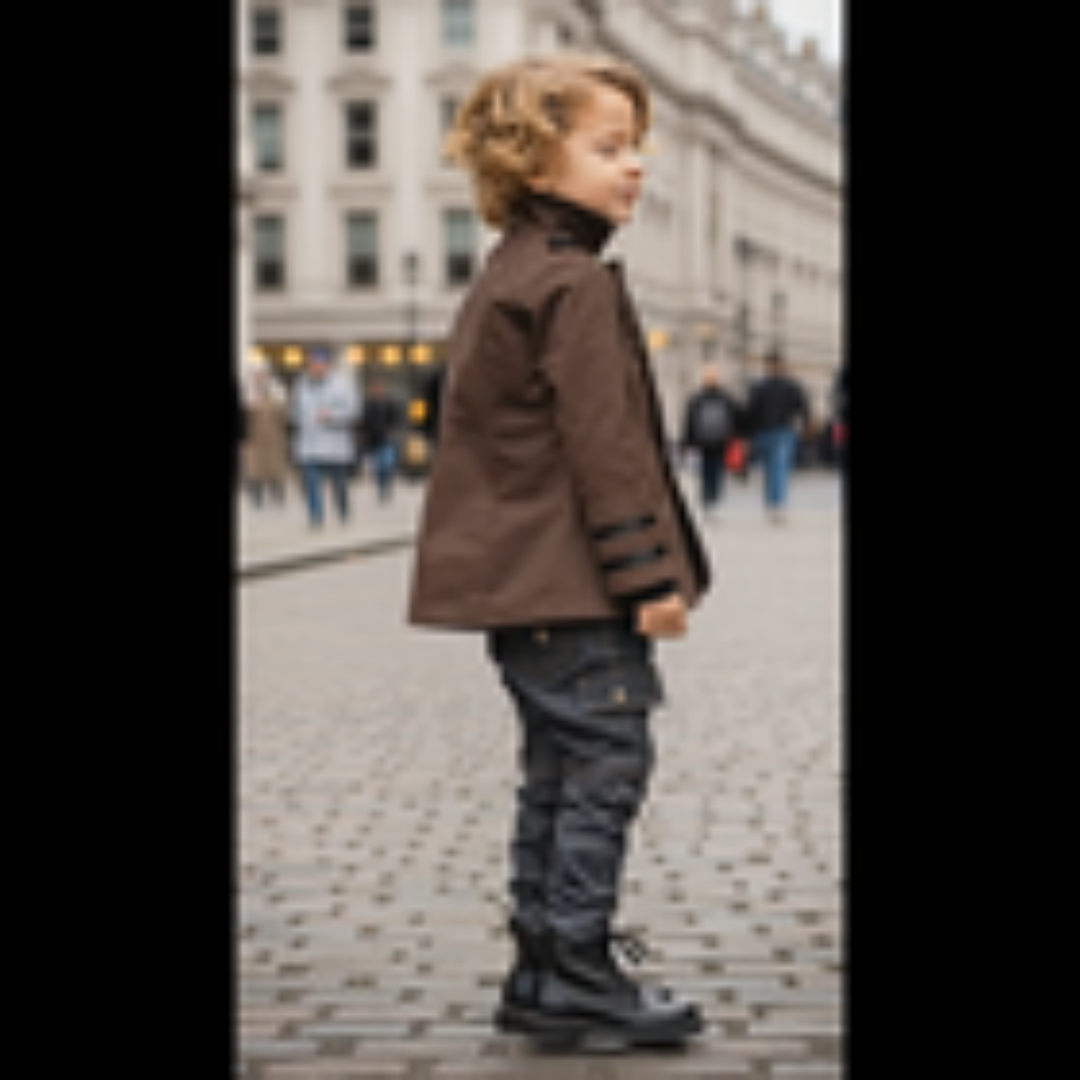 Boys Formal Uniform Trench Coat Kids Vintage Military Style Cotton Jacket 3-9Y — image 9