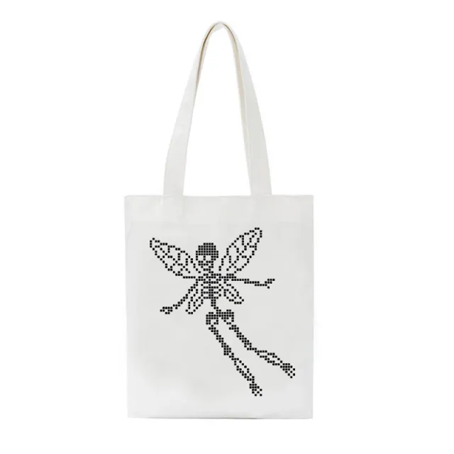 Personalized One shoulder Student Fashion Portable Shopping Bag White - Shop at LoveMi