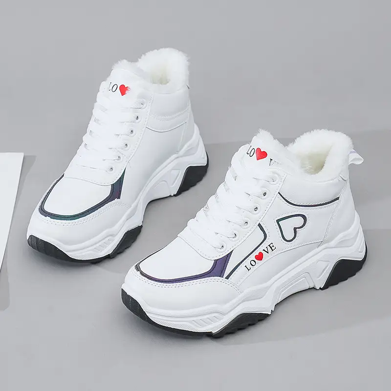 New Women's Cotton Shoes Plus Cashmere Sports High Top