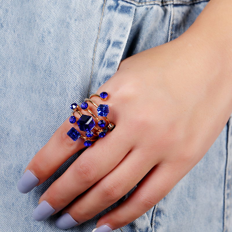 Women's Vintage Black Rhinestone Ring Fashion Unique Elegant… thumbnail 5