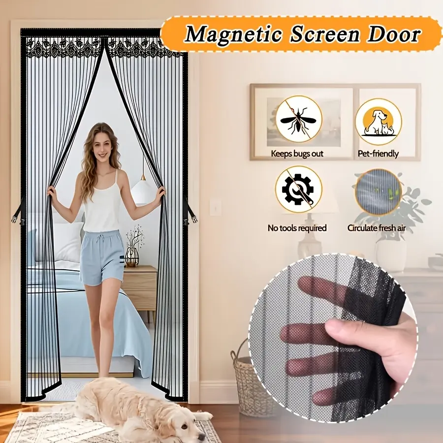 Magnetic Screen Door, Mosquito And Fly Proof