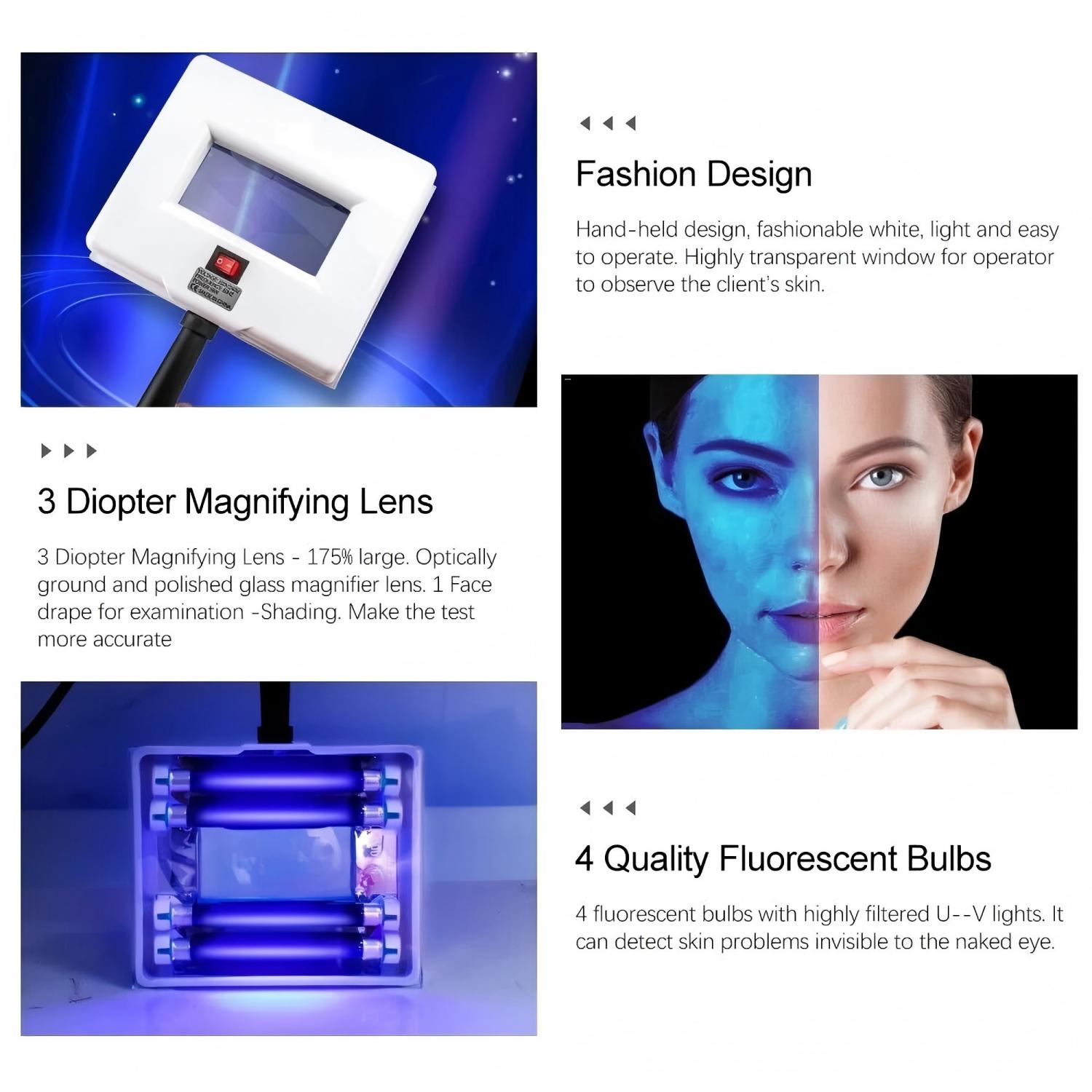 Woods Lamp Beauty Salon Spa Facial Care Analyzer UV Light Skin Diagnose Tester