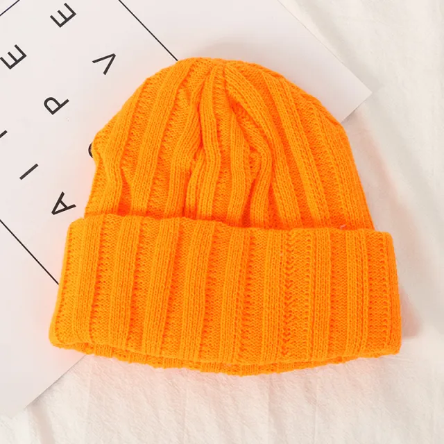 Fluorescent Solid Color European And American Autumn And Winter Wool Knitting Orange - Shop at LoveMi