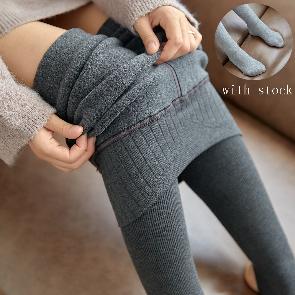 High Waist Stripes Leggings Winter Warm Thick High Stretch Imitation-cashmere Trousers Skinny Fitness Woman Pants - Image 11