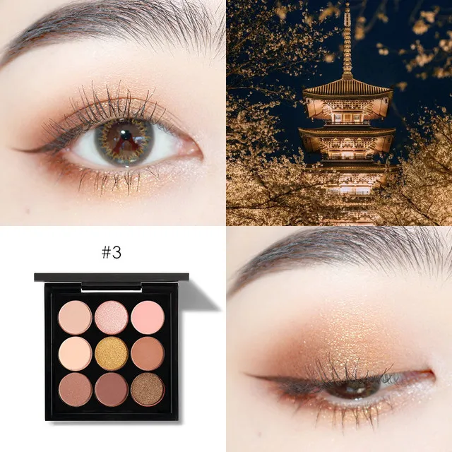 Nine color Eyeshadow Palette Ins Pumpkin Red Brown Dirty Orange Powder - Shop at LoveMi