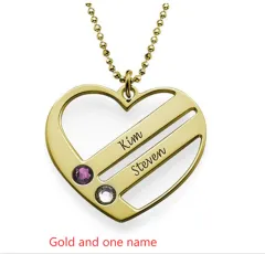 DIY Custom Engraved Name S925 Silver Diamond Necklace - Gold - View 1
