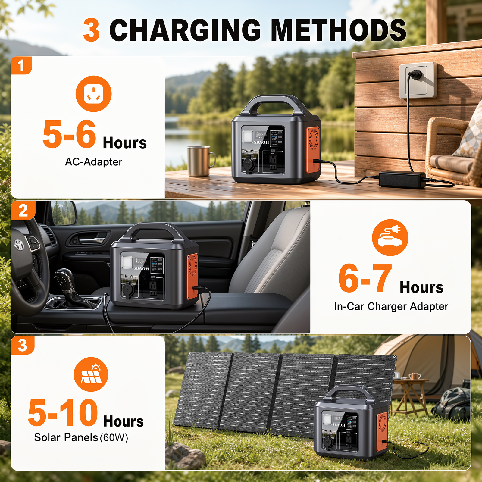 600W Power Station,538.7Wh 145600mAh Solar Generator For Outdoor Camping, Home Backup,Power Outages,No Solar Panel — foto 2